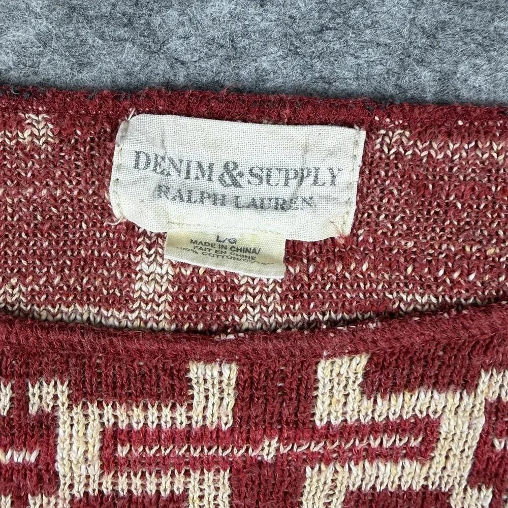 Ralph Lauren Denim & Supply Sweater Cross Southwestern Knit Aztec Large Boho